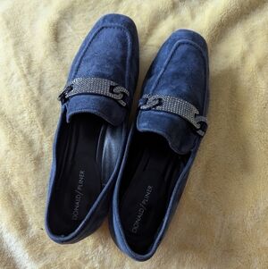 Donald J. Pliner Blue Suede Loafers Size 9